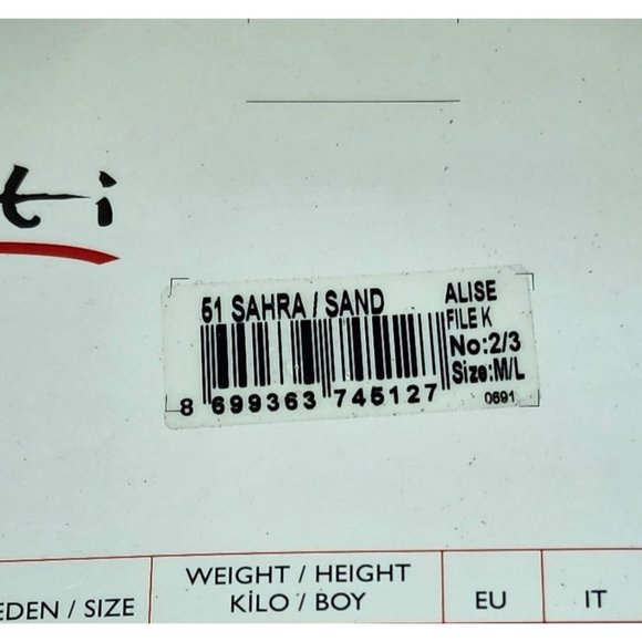 Penti Alise File Medium/Large (2/3) Sand Fishnet Tights 5127 - Picture 3 of 12